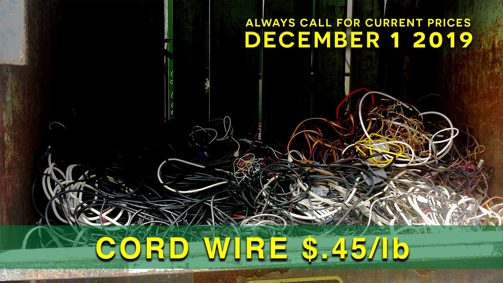 Cord wire $.45 lb.