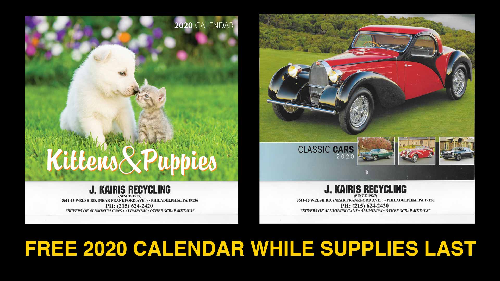 FREE 20202 Calendar while supplies last