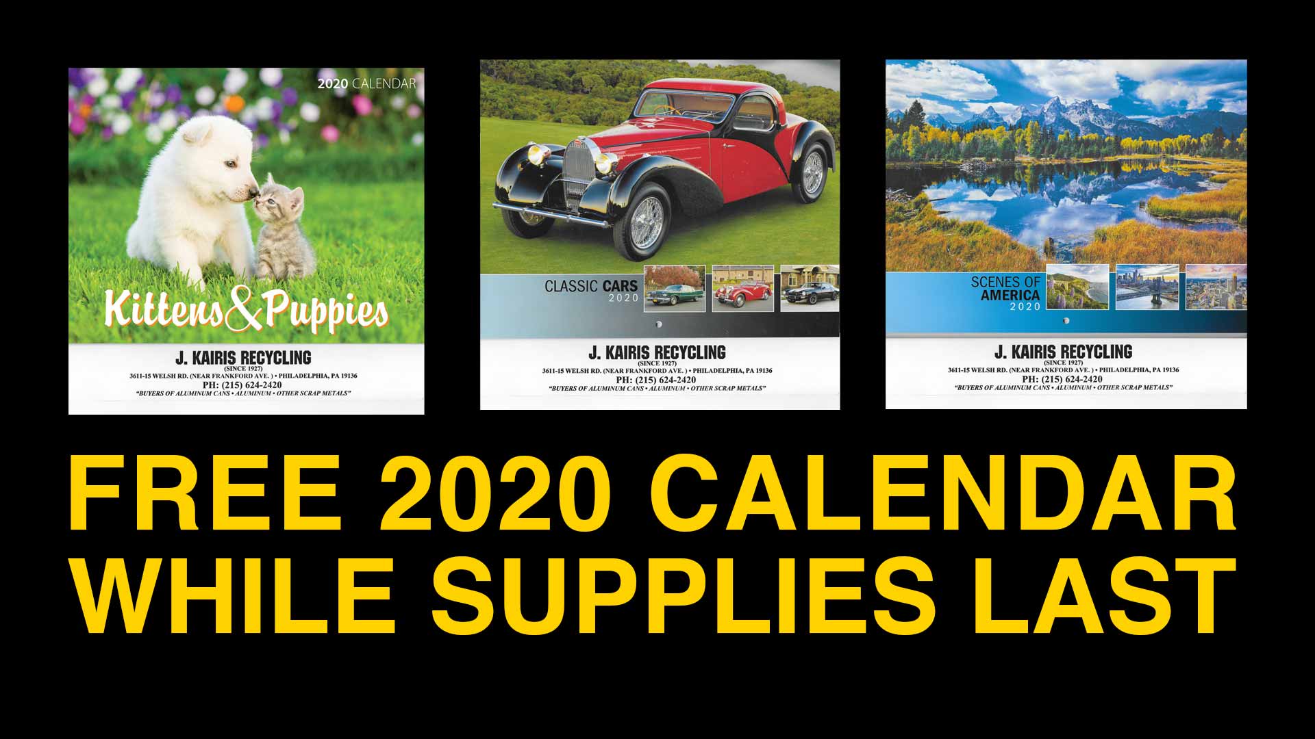 FREE 20202 Calendar while supplies last