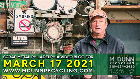 Philadelphia Scrap Metal Prices for March 17, 2021 Video Blog for M Dunn Recycling. It's time to clean out the clutter of your home or business.You may have common items you are unaware that are recyclable This week we have five common items adding up to $56 such as old extension cord, brass fittings, stainless steel kitchen sink, ceiling fan and copper aluminum air conditioner coils.J Karis Recycling formerly M Dunn Recycling Center located at 3611 Welsh Road Philadelphia PA 19136