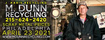 Scrap Metal Prices for April 24, 2021 Video Blog for M Dunn Recycling.3611 Welsh Road Northeast Philadelphia PA 19136 19124 Bring in your scrap for cash. Mayfair 19149 Rhawnhurst 19152 Fox Chase 19111, Bustleton. 