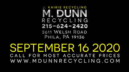 Scrap Metal Prices Montgomery County 19046 Jenkintown Rydal September 16, 2020 COVID 19 UPDATE: City of Philadelphia is NOT collecting recycling so you can make a few extra dollars by bringing in cans from your block & area.